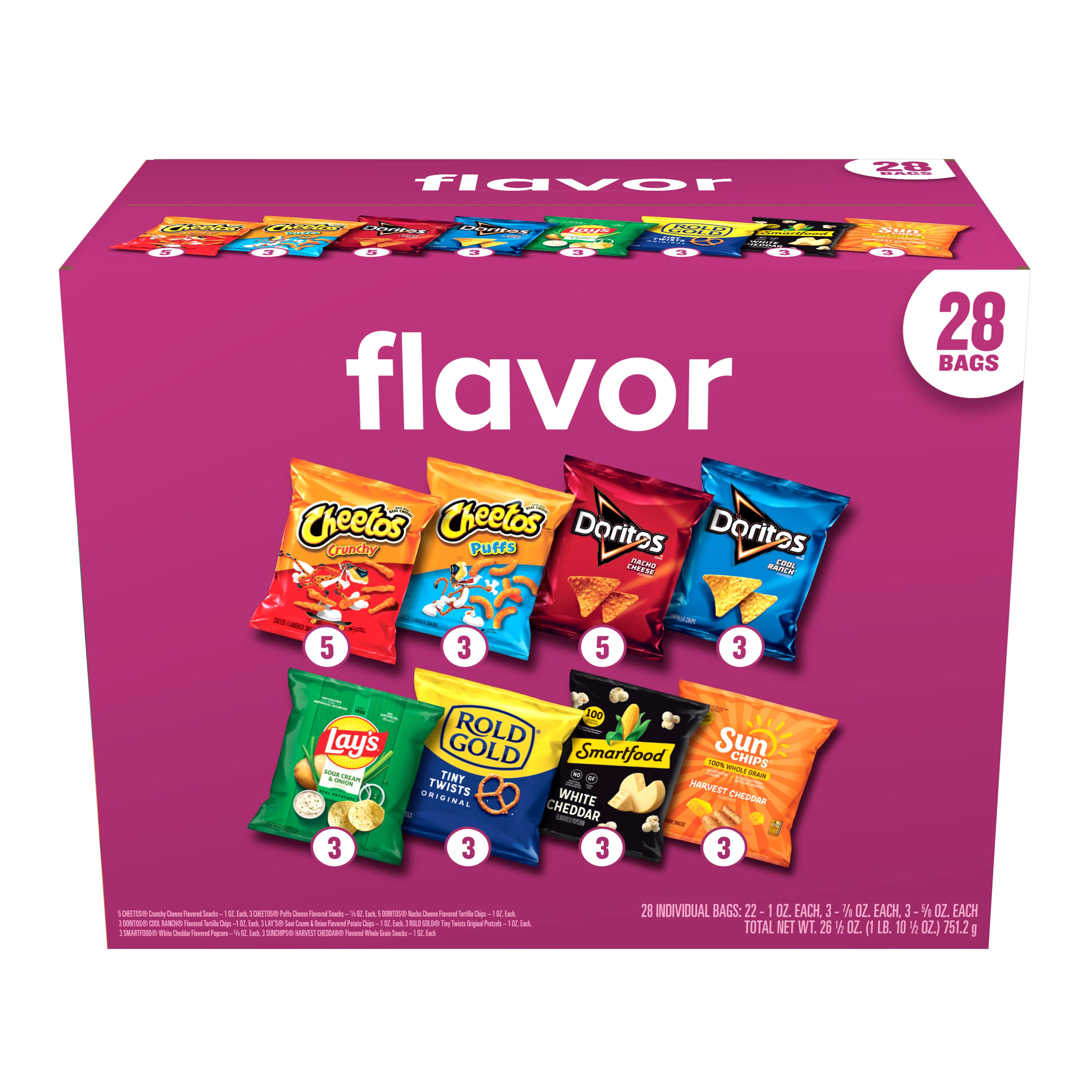 Frito-Lay Flavor Mix Variety pack Snack Chips, 28 Count Multipack