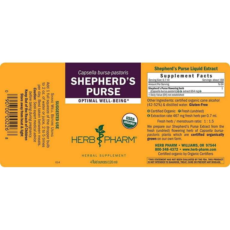 Herb Pharm Shepherd s Purse 4 oz DSHEP04 ME