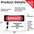 thumbnail image 2 of Underground Cable Call Before Digging #811 OSHA Danger Vinyl Decal Label 10 Inch x 7 Inch - 10 Pack, 2 of 6