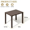 thumbnail image 3 of Crestlive Products Outdoor Side Table, 18" x 13.7" Aluminum Rectangular Patio End Table, All-Weather, Brown, 3 of 5
