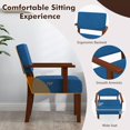 thumbnail image 4 of Auranook Linen Accent Chair, Living Room Chair w/ Soft Padded Seat & Backrest, Mid Century Upholstered Armchair w/ Rubber Wood Frame, 4 of 7