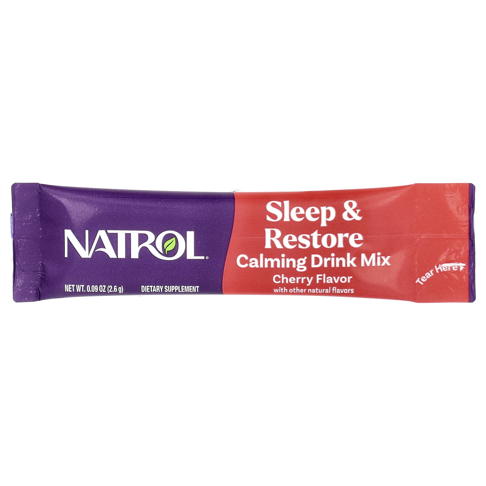 Natrol Sleep & Restore Calming Drink Mix, GABA, Magnesium Glycinate, Botanical Blend, Melatonin-Free, Essential For Your Ultimate Restorative Sleep, Cherry Flavored, 10 Stick Packs