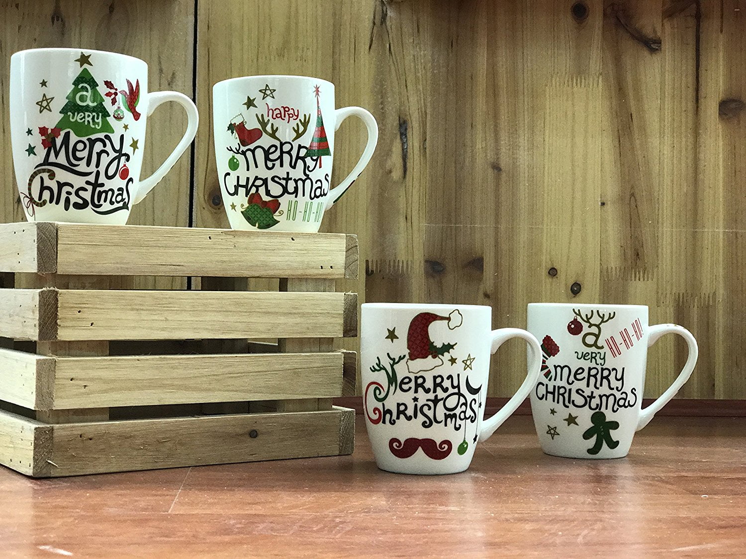 All For You X978 Christmas New Bone China Mug with Christmas Gift Prints ,Christmas Tree,... by All For You Home