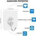thumbnail image 2 of Ganchos Adhesivos para Pared, Impermeables y Autoadhesivos, Ganchos para Pared Sin Clavos o Tornillos, Clavos adhesivos para pared, Ganchos Transparentes para Cocinas, Dormitorios, Baños, 2 of 4