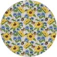 thumbnail image 2 of Addison Rugs Dream Shag Premium Machine Washable Transitional Sunflowers/butterflies Yellow Round Rug, 8' x 8', 2 of 8