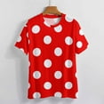 thumbnail image 3 of Red Polka Dots Women's T-Shirt Short Sleeve T Shirts Tops Tee Ladies Loose T, 3 of 6