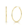 thumbnail image 6 of Tilo Jewelry 10K Yellow Gold Classic Polished Round Gold Hoop Earrings (40mm) for Women & Unisex, 6 of 8