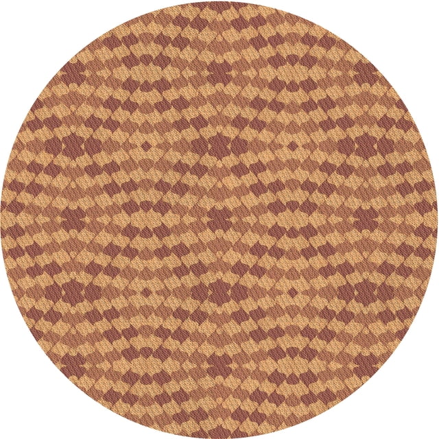 Ahgly Tapis Rond Lavable en Machine Intérieur Rouge Pamplemousse Transitionnel, 6 Pieds Rond