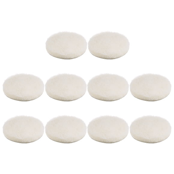 Unique Bargains 10Pack Wool Buffing Pads 7 inch Polishing Pad Car Auto Buffing Pads Wool Polishing Buffing Pad Hook and Loop