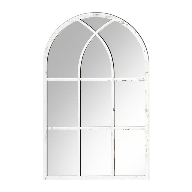 simhoa Arched Window Pane Mirror Acrylic Background for Bedroom Room White