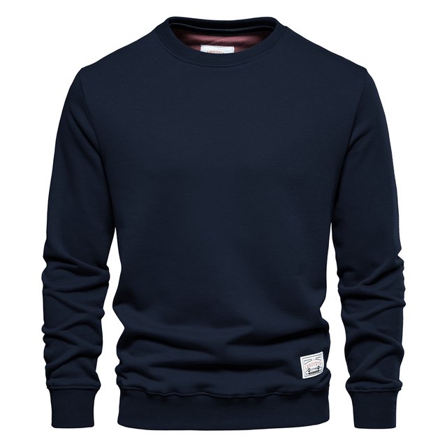 AIOPESON, ropa de calle, sudadera de algodón para hombre, sudadera informal de manga larga de Color sólido para primavera, ropa clásica de calidad para hombre AIOPESON sudadera con capucha de algodón