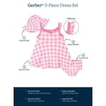 thumbnail image 3 of Gerber Baby & Toddler Girl Dress, Diaper Cover & Sun Hat Outfit Set, 3-Piece, (Newborn - 5T), 3 of 8