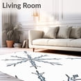 thumbnail image 2 of ODIKA 2'x3' Machine Washable Non-Slip Area Rug, Luxurious Faux Snowflake Plush Holiday Base For Mini Tabletop High Traffic Rug, White, 739082, 2 of 7