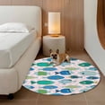 thumbnail image 2 of Pink Fishes Round Area Rug 3Ft Washable Small Circle Rugs for Kitchen Entryway, Cartoon Coastal Ocean Fish Striped Non-Slip Carpet Floor Mats Indoor Outdoor Carpet Runner Aesthetic Home Decor, 2 of 8