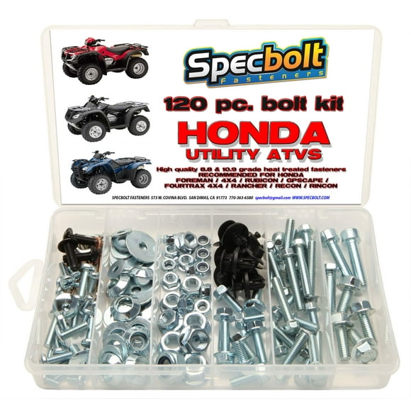 Kit de tornillos marca Specbolt de 120 piezas para Honda Utility ATV Quad