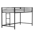 thumbnail image 6 of Lisonu Adam Sturdy Junior Twin Loft Bunk Bed Metal Black for and Adult, Low Profile Junior Twin Loft Bunk Bed with Ladder and Guardrails, Easy Climbing, Beds for Bedroom, 6 of 13