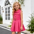thumbnail image 6 of Avrntaa Liitle Girls Denim Dress Sleeveless Dresses with Belt A-Line Casual Dress for 9M-5Y, 6 of 8