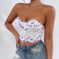 thumbnail image 4 of Yuwull Corset Crop Top Bustier Underbust Boned Backless Sleeveless Strapless Off Shoulder Aesthetics For Women T2kss, 4 of 7