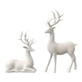 thumbnail image 1 of Matsuzay Juego de 2 adornos navideños multifuncionales de ciervo, pulidos a mano, se decoloran fácilmente, para sala de estar, dormitorio, Kits de decoración para fiestas BLANCO, 1 of 6