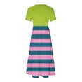 thumbnail image 4 of Ovzne Robes d'Été pour Femmes 2025 Robe Mode pour Femmes Manches Longues Col Rond T-Shirt Imprimé Blouse Ample Robe Grande Taille Robe Maxi Manches Courtes Imprimée Liquidation, 4 of 4