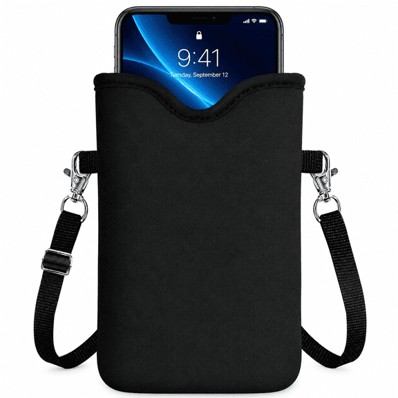 Universal Shockproof Phone Pouch Bag with Detachable Crossbody Strap & Neck Lanyard