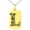 Gold, variant on Stainless Steel Letter L Initial Dotted Monogram Engraved Small Rectangle Dog Tag Charm Pendant Necklace
