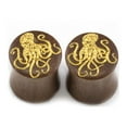 thumbnail image 4 of Pair of Ear Plug with Octopus Design Made of Wood, 4 of 38