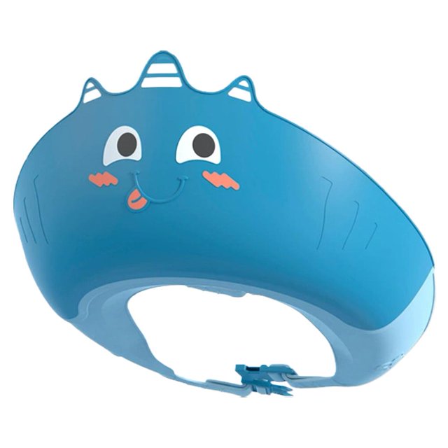 Adjustable Waterproof Shower Cap for Kids & Baby, Soft Silicone Bath Visor, Eye & Ear Protection for Toddlers, Safe & Comfortable Bathing Shield, Blue
