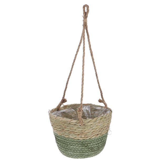 Cesta colgante tejida para plantas: cesta para plantas en el dormitorio, sala de estar, balcón, decoración exterior