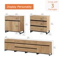thumbnail image 2 of WAMPAT Modern TV Stand for TVs up to 120 inch, 4 in 1 TV Console with Adjustable Shelves and 6 Drawers, Media Console for Living Room,Bedroom, Oak, 2 of 13