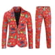 thumbnail image 2 of Traje de negocios informal navideño para hombre, 2 piezas, chaqueta de un botón, pantalones, feo y divertido conjunto con estampado de muñeco de nieve y alce navideño para hombre, 2 of 5