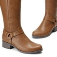thumbnail image 4 of DREAM PAIRS Boots For Women Knee High, Comfortable Pull On Side Zipper Buckle Riding Boots, 4 of 8