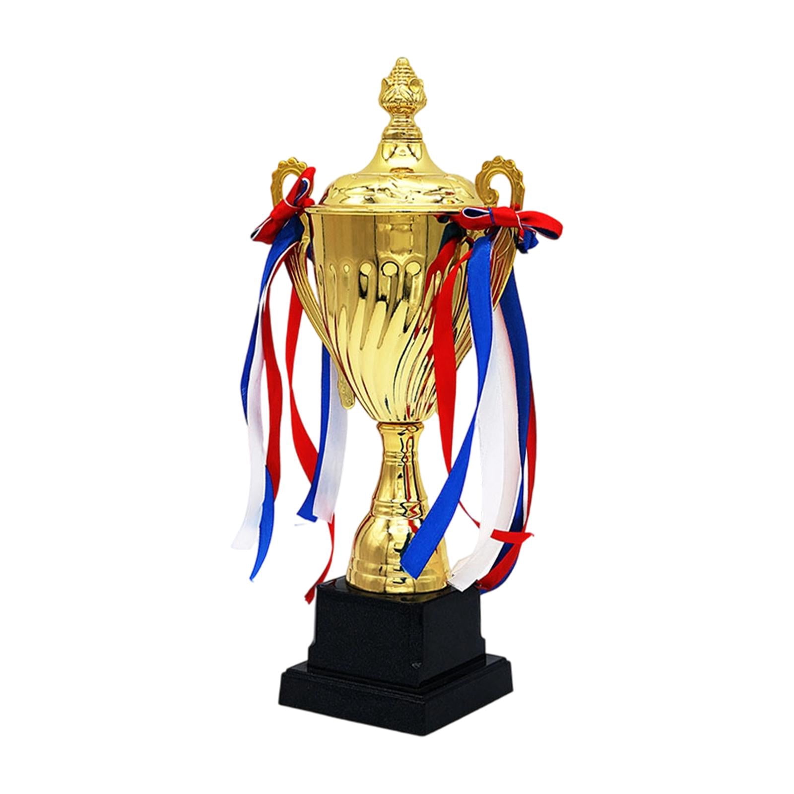 Award Trophy Soccer Cup Metal Ribbon Decor for Kids Adults School Sports Competition Ceremony