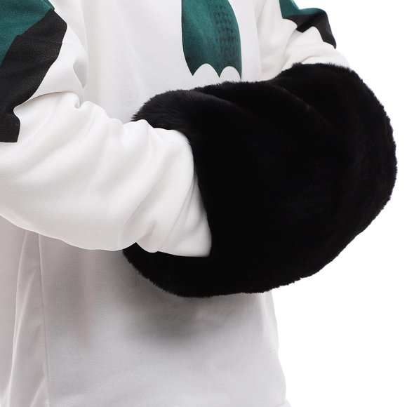 SHINYPASING Unisex Hand Muff Black Faux Fur Muffs for Men Women Girls Winter 13.8x7.9in 1Pack