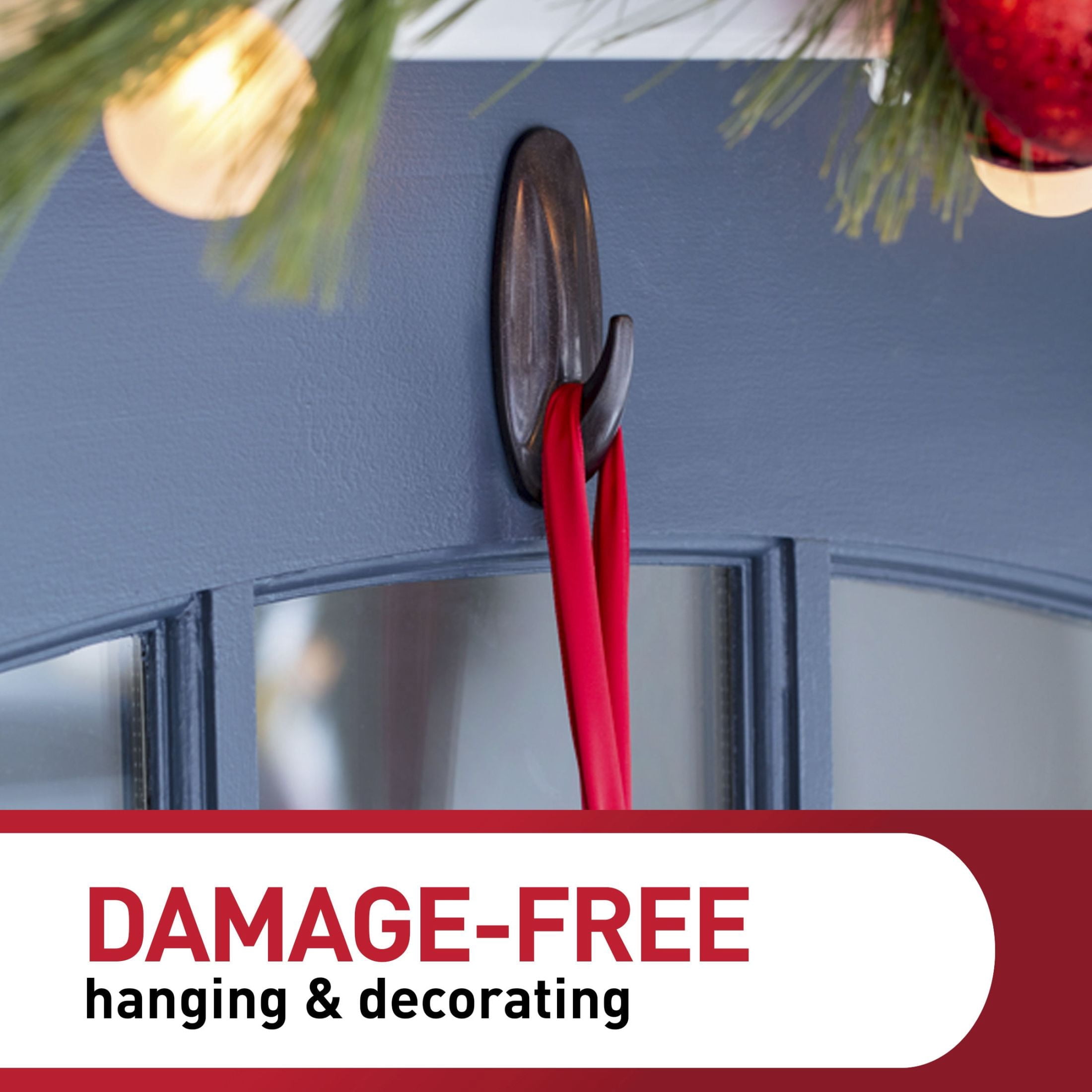 Command Holiday Decorating Kit, Indoor & Outdoor Use, Holds up to 5 lb., Hang up to 92 ft. of Lights and 4 Decorations