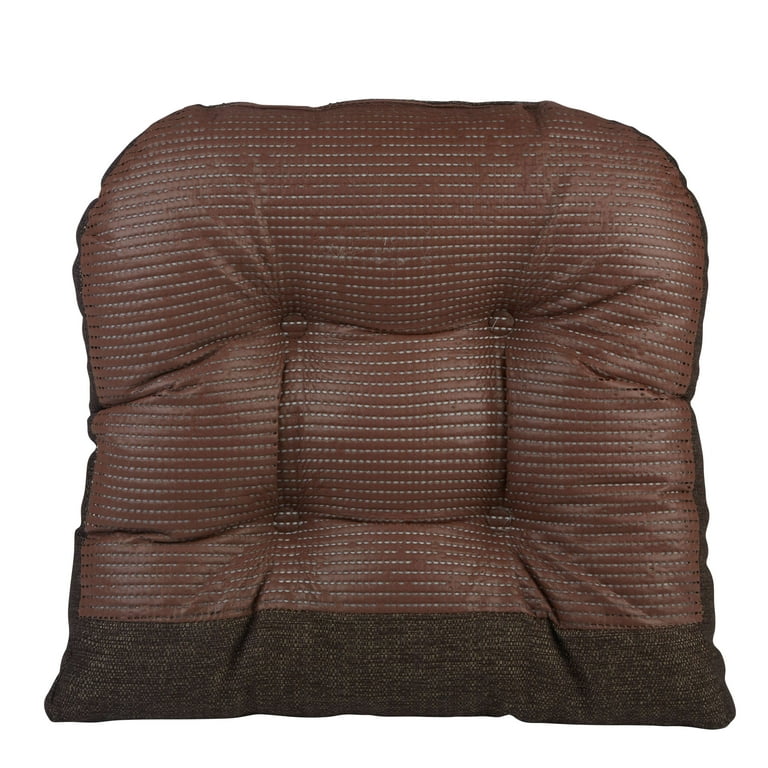 Gripper 15 x 15 Non-Slip Chance Tufted Memory Foam Chair Cushions Set of  4 - Brown