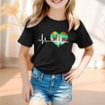 thumbnail image 2 of T-shirts pour Filles Imprimé Manches Courtes Col Rond Été pour Adolescentes Taille 5-6 Ans Mode, 2 of 4