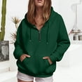 thumbnail image 2 of adviicd Women's Oversized Hoodies Casual Long Sleeve V Neck Half Zip Up Sweatshirts 2025 Trendy Spring Outfits Fall Dark Green, 4XL, 2 of 6