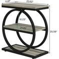 thumbnail image 6 of Tribesigns End Table, Wood Side Table with Black Metal Frames, Narrow End Table with 3 Storage Shelves for Living Room, 6 of 7