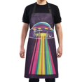 thumbnail image 4 of Yayeee Chief Kitchen Apron with Pockets for Cooking Water Resistant Unisex Adjustable Neck Strap, Colorful UFO, 4 of 7