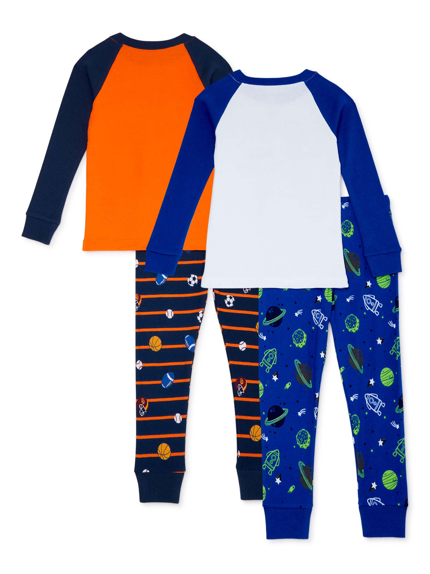Wonder Nation Baby and Toddler Boy Long Sleeve Snug-Fit Pajamas, 4-Piece, Sizes 12M-5T - image 2 of 3
