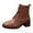 Brown, variant on Oyedens Combat Boots for Women Vintage British Leather Mid Heels Riding Dress Ankle Booties