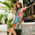 thumbnail image 2 of Balery Tropical Jungle Flamingo Vestidos de verano para mujer con estampado: vestido holgado sin mangas, vestido playero informal y cómodo para días calurosos., 2 of 7