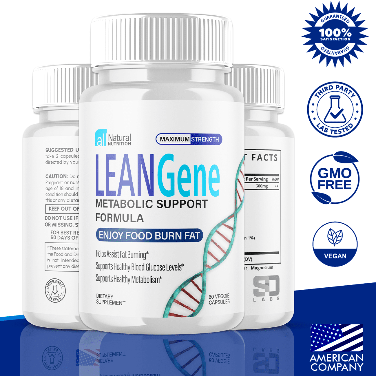 (3 Pack) Lean Gene - Keto Weight Loss Formula - Energy & Focus Boosting Dietary Supplements for Weight Management & Metabolism - Advanced Fat Burn Raspberry Ketones Pills - 180 Capsules