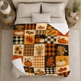 thumbnail image 5 of Pumpkin Sunflower and Plaid Harvest Patchwork, Rustic Farmhouse Style for Fall Lovers, Thanksgiving Gift, Cozy Flannel Blanket for Bedroom and Living Room, Home Decor, 5 of 9