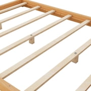Harper & Bright Designs Wood Queen Size Canopy Platform Bed Frame with Support Legs, Natural