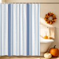 thumbnail image 3 of Blue Stripes Shower Curtain, Waterproof Shower Curtains for Bathroom, Modern Minimalist Vertical Stripes Pattern Washable Fabric Bathtub Curtain Set Bath Decor with 12 Hooks 48"x72", 3 of 8