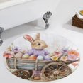 thumbnail image 4 of Easter Bunnies Rabbits Floral Medallion Round Rug - Small Round Area Rug, Soft Non-Slip Machine Washable Bedroom Mat Indoor Accent Entry Carpet for Office Desk Dorm Hallway, 4 of 7