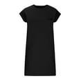 thumbnail image 3 of SEMPAI Summer Dress for Women Summer Dresses Short Sleeve Round Neck Solid Knee-Length Womens Dresses Summerdresses for Women 2024 Workout, 3 of 6