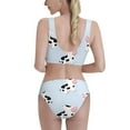 thumbnail image 3 of Daiia Cute Farm Cow printed 2 piece Swimsuit Bikinis for Women High Waisted Racerback Bathing Suits Summer Tummy Control Scoop Neck Swimwear-Medium, 3 of 8